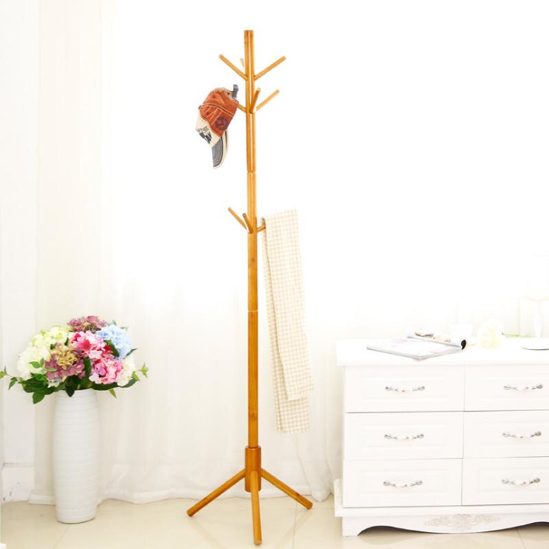 Premium Bamboe Kapstok Vrijstaand Met 9 Haken Hout Boom Kapstok Stand Voor Jassen Hoeden Sjaals Kleding Handtassen: 3