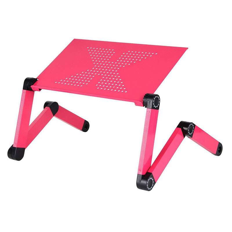 Justerbar aluminium bærbar skrivebord ergonomisk bærbar tv seng lapdesk bakke pc bordstativ notesbog bord skrivebordstativ med musemåtte