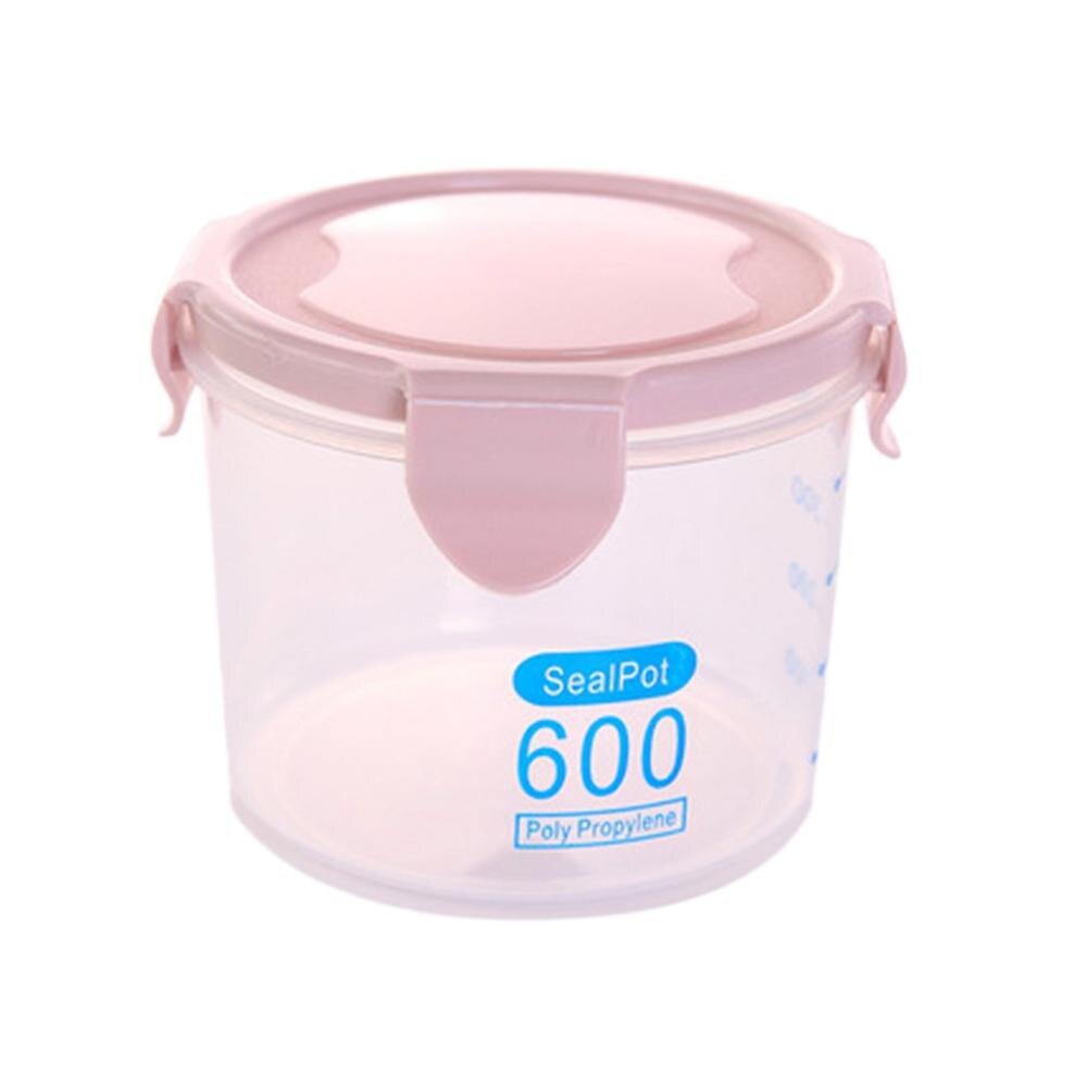 Multi-functional Clear Plastic Sealed Cans Storage Tank Kitchen Dry Food Containers Home Food Grain Storage Jar: Pink / l
