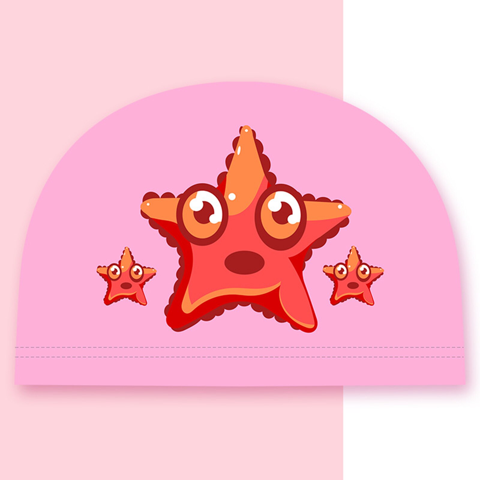 3D Swim Hat Stretchy Bathing Swimming Hat Teens Girls Boys Beach Cute Swim Age 2-12 Toddle Children Pool Ear Protector: Pink Starfish