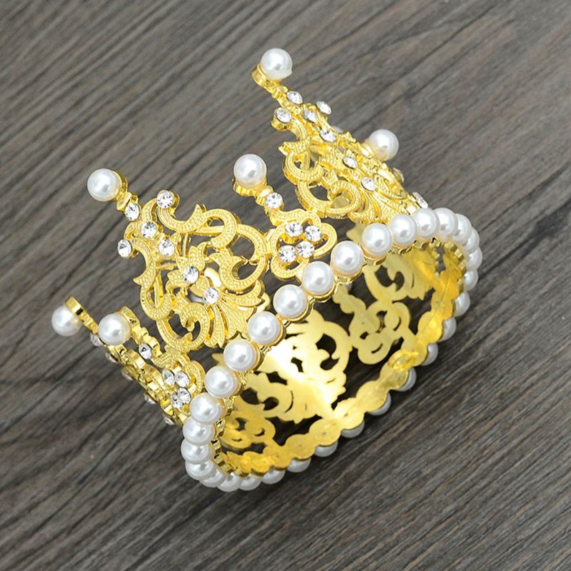 Hoofdband Accessoires Shiny Rhinestone Faux Pearl Crown Pasgeboren Fotografie Props Baby Photoshoot Verjaardagsfeestje