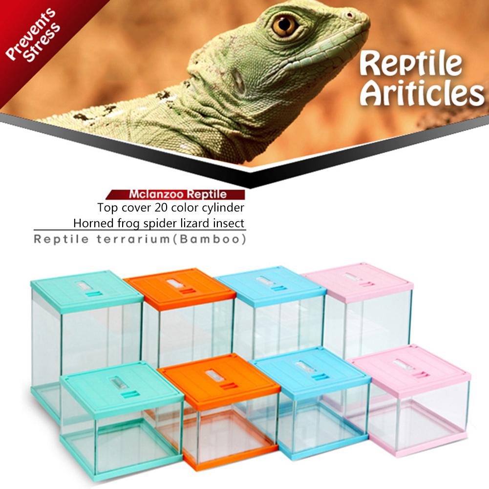 Reptile Glass Terrarium Amphibians Feeding Box Transparent Pet Spider Gecko Horn Lizard Insect Frog Climbing Case