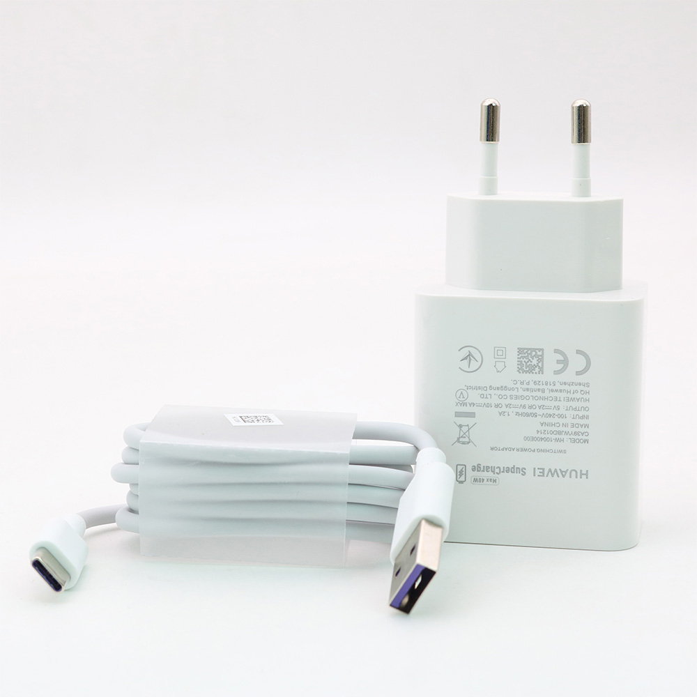 Huawei 40W Aufzurüsten EU/US/UK Schnell Ladegerät 10V/4A Adapter 5A Typ-C kabel Für P30 P40 Pro Mate 20 30 RS Pro Ehre 20 30 V30 9: EU add cable