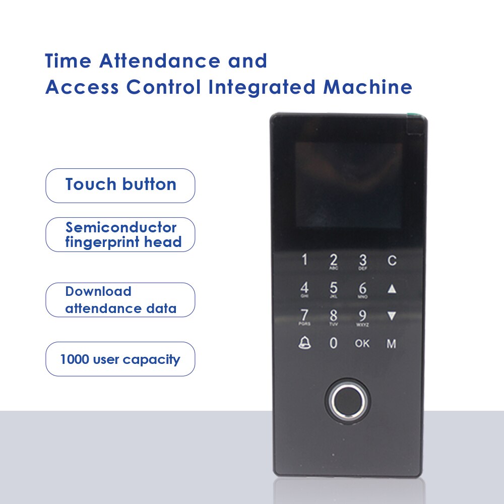 Fingerprint Biometric Touch Button Electric Magnetic Lock Access Control System USB Time Attendance 1000Users