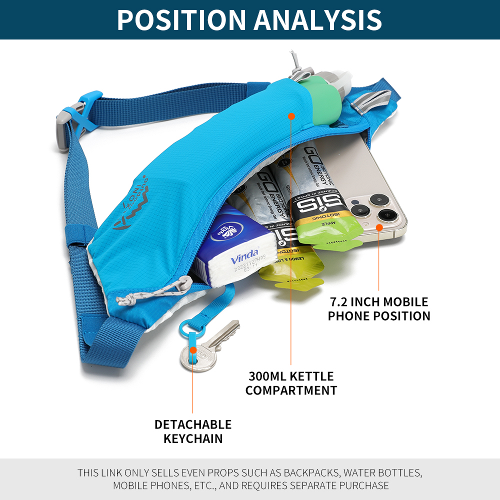 Running Bag Waist Bag 7.2 Inch Sports Phone Bag Men Women Waterproof Gym Bag Can Hold Water Cycling Phone Case Running Belt