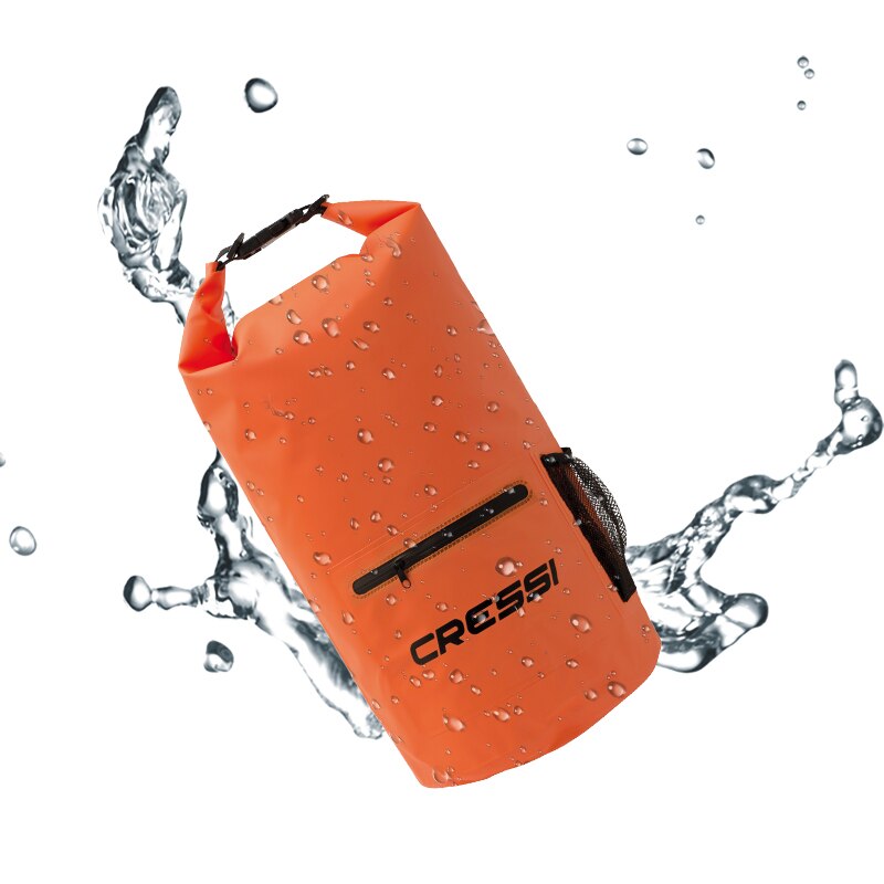 Cressi 10l 20l dry bag vattentät dykutrustning väska dyk snorkling simning drifting bag med dragkedja fram