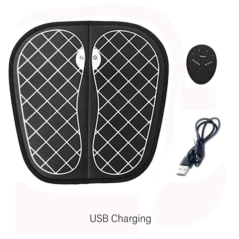 Elektrisk ems fodmassagepude fødder muskelstimulator fodmassagemåtte forbedre blodcirkulationen lindre smerter smerter sundhedspleje: Usb