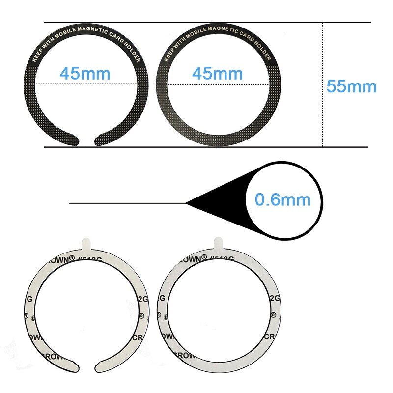 For MagSafe Magnetic Plate Ring Universal Metal Sticker Wireless Charger Sheet Magnet Car Phone Holder Plate for iPhone Samsung