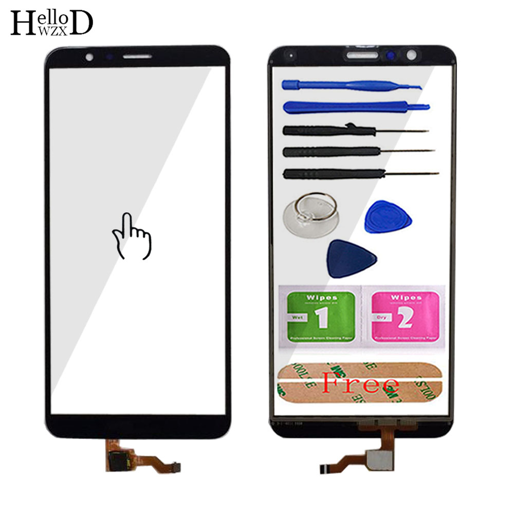 Pantalla táctil de cristal móvil de 5,93 pulgadas para HuaWei Honor 7X, Panel digitalizador de cristal frontal, Sensor de lente, herramientas, adhesivo gratuito