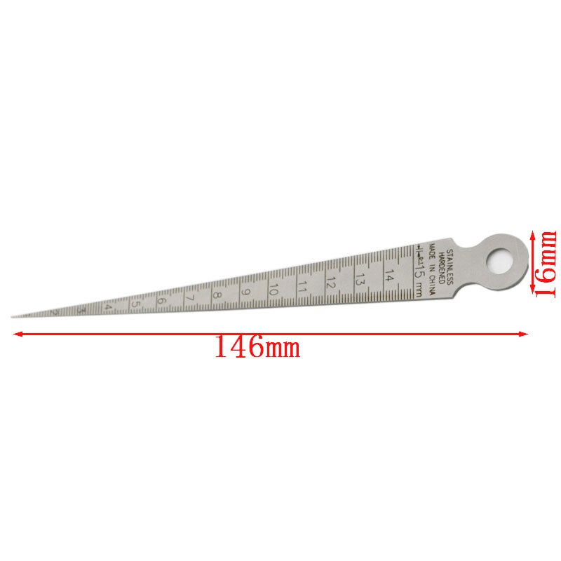 1pc 1-15mm Stainless Steel Taper Gauge Feeler Gap Hole Metric Measuring Tool