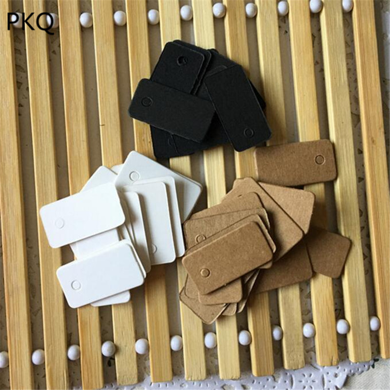 100 stks/partij 1.4*2.7cm Kleine Rechthoek Kartonnen Blank prijs Hang tag Retro Kraft Hang tag