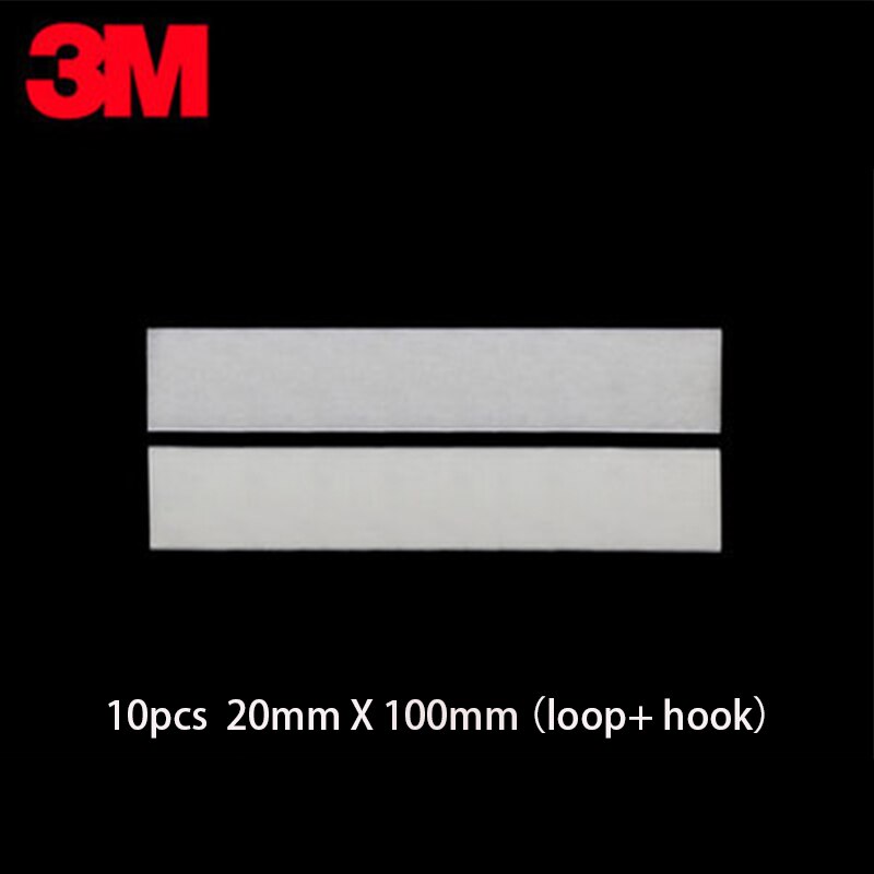 10PCS 3M Double-sided Adhesive Velcros Strong Self-adhesive Hook and Loop Tape nylon sticker velcros Glue for DIY fixing automob: white 20mm x 100mm