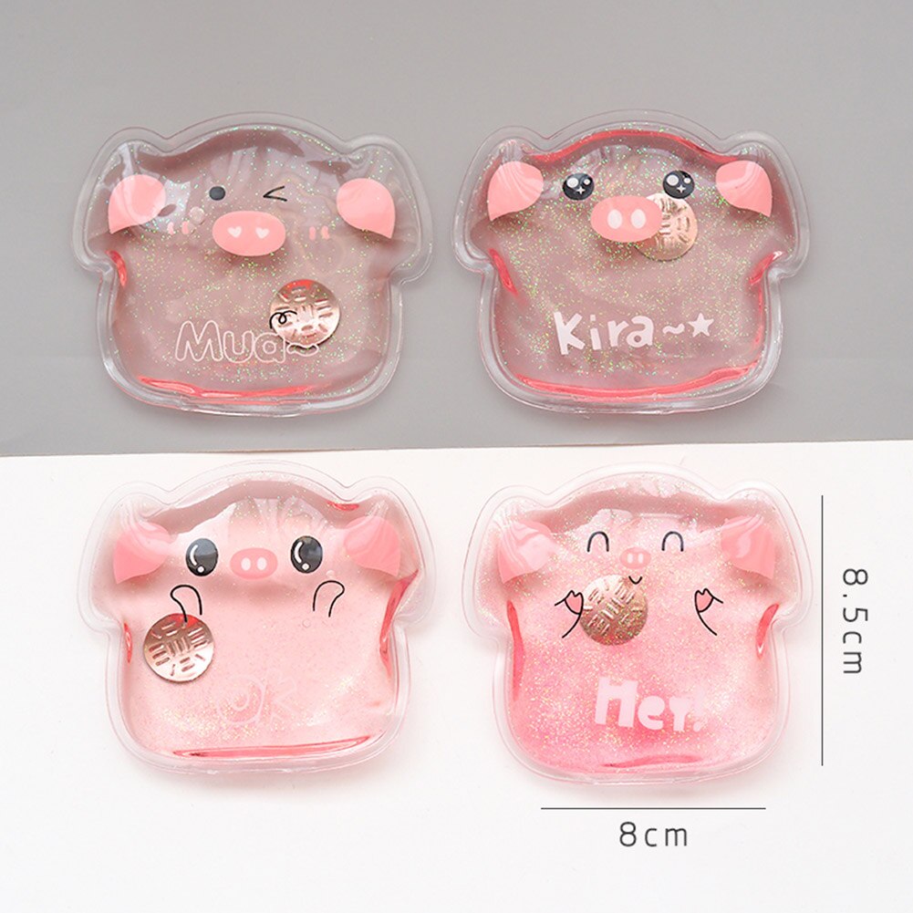 Mini Winter Reusable Gel Hand Warmer Cute Funny Word Print Instant Heating Pack Warmer DAG-ship: pig