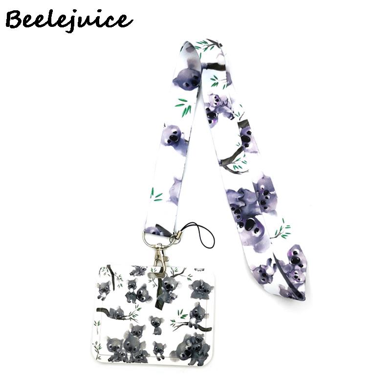 Porte-clés en forme de Koala, joli collier Horizontal, Animal mignon, sangle de cou, lanière, porte-badge: 9