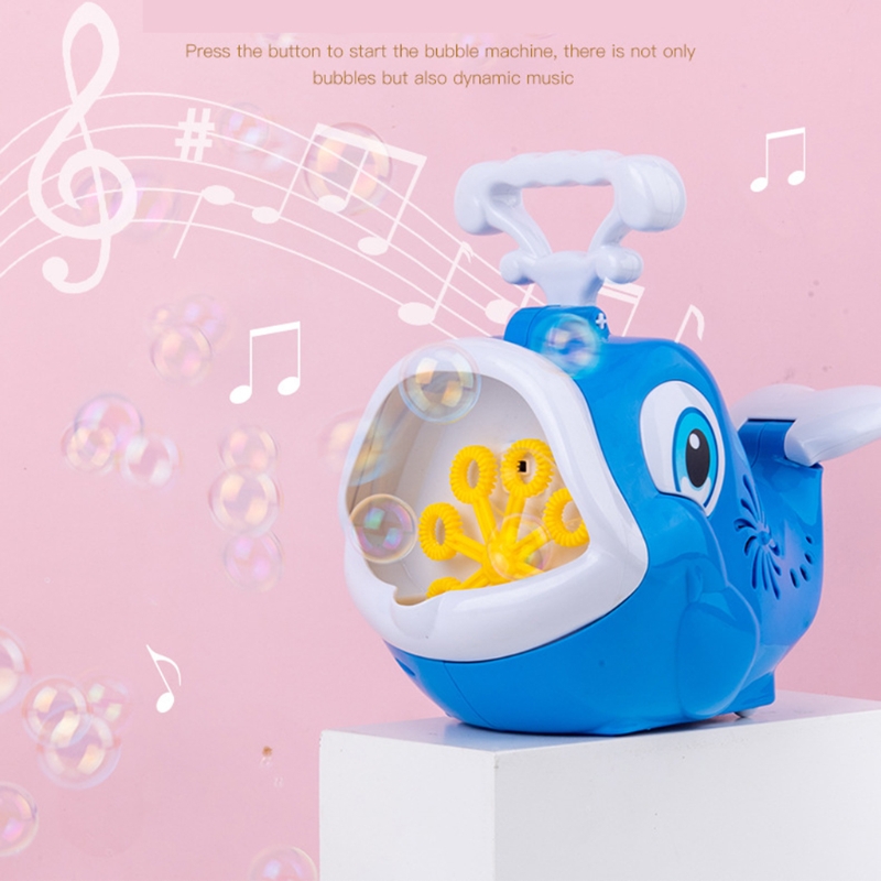 Blue/Pink Bubble Machine Fish Bubble Blower Whale Bubble Blower 1000+ Bubbles Per Minute Durable Bubble Maker