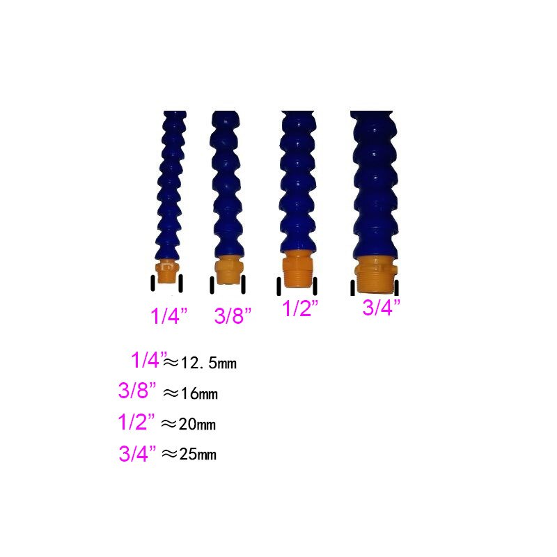 1/4" Flat Nozzle Lathe Cooling Tube Round Nozzle Plastic Flexible Water Oil Coolant Pipes Hoses for CNC Machine