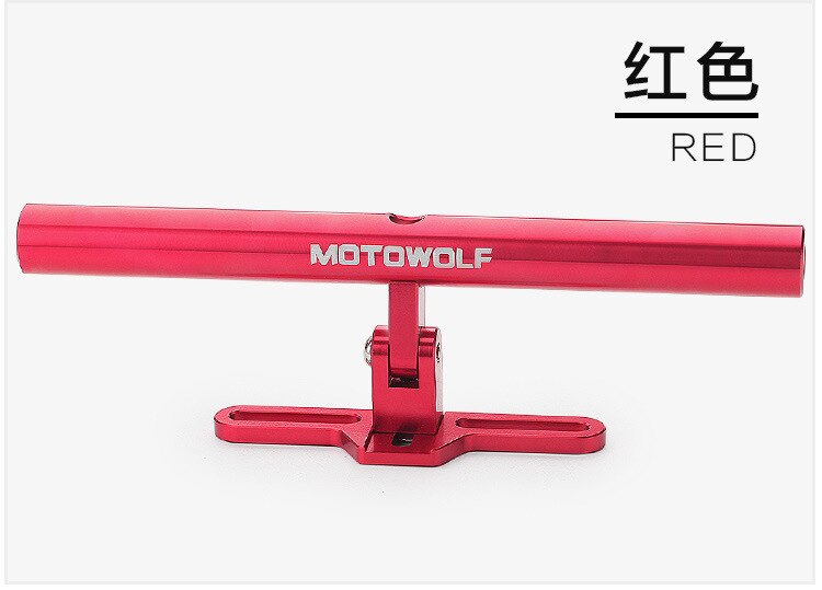Metal motorcykel cykel udvidelse tværstangsbeslag forlænger forlænge mount letvægts lommelygte motorcykel gps telefonholder: Rød