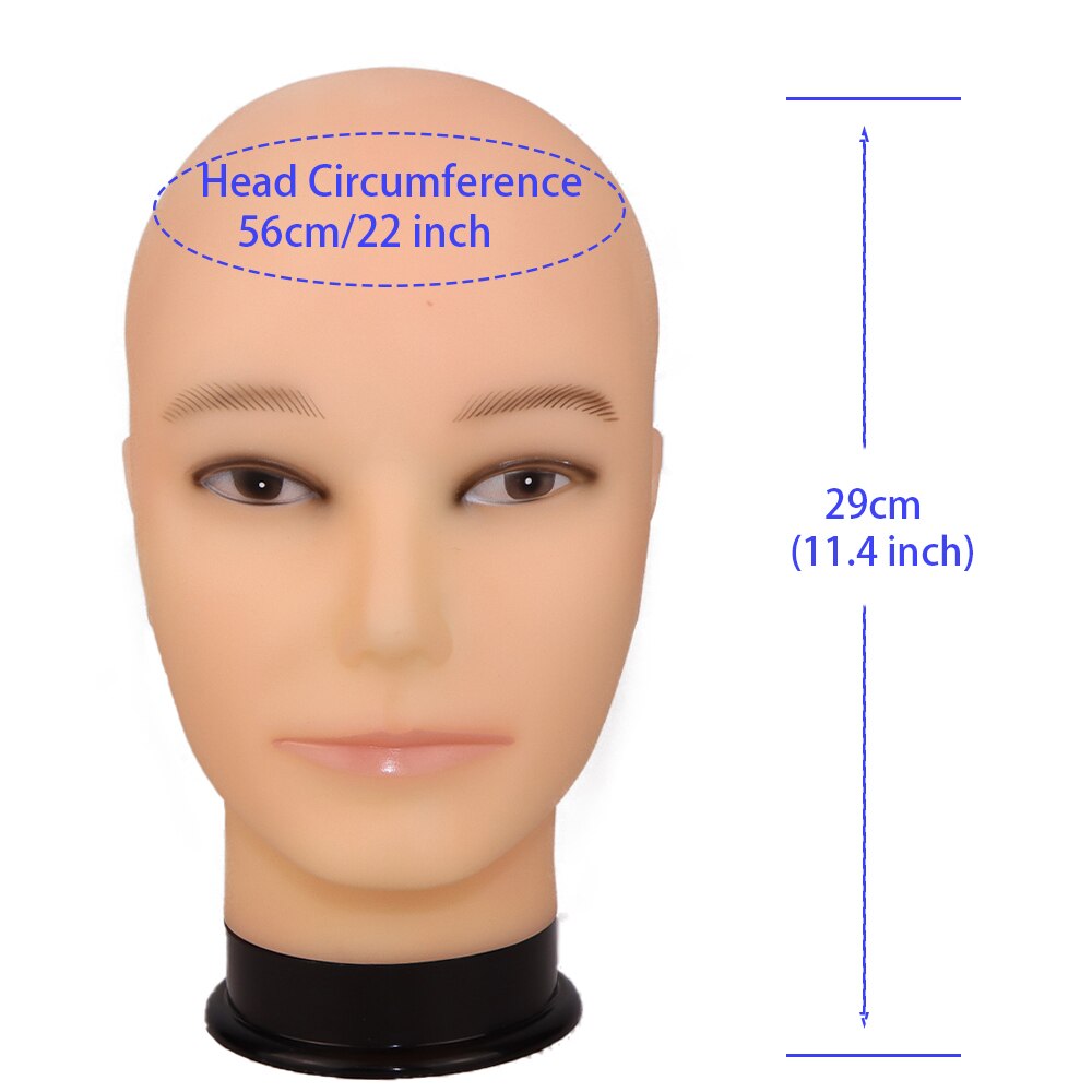 Bald Mannequin Head Wig Head Without Hair for Styling/Making/Display Wigs Mannequin/Maniquin/Traning Head With Stand For wig: Tangerine