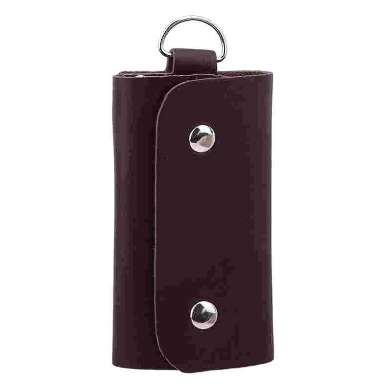 Pochette à clés en cuir PU pour hommes et femmes, organiseur de porte-clés clés, portefeuille à la , solide, porte-clé de voiture, porte-clé de ménagère: Coffee
