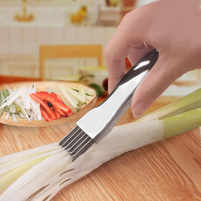 Rvs Sjalot Snijden Sjalot Snijden Apparaat Shred Groene Ui Cutter Slicer Peeler Chopper Keuken Gadgets: Default Title