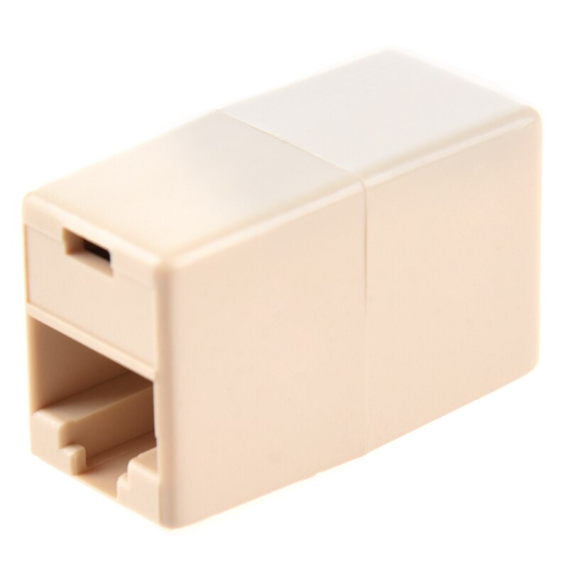 10Pcs Rj45 Cat5 Couplers - Joiners - Gender Changers & 5Pcs Beige Plastic Rj11 6P4C Female/Female Telephone Cable Inline Connect