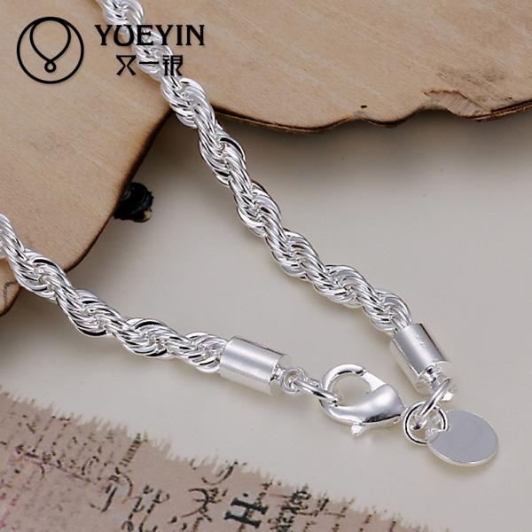 Verzilverd armband voor vrouwen mannen Liefhebbers Unisex zilveren Sieraden hand chain Bracciali Trendy