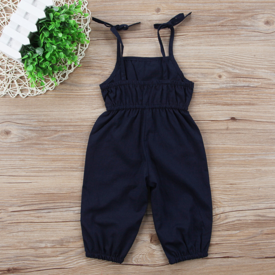 VS VOORRAAD Kids Meisjes gedrukt Borduurwerk bloemen Overalls Jumpsuit pak Outfit Kleding strap bandage mouwloze Overalls voor meisjes