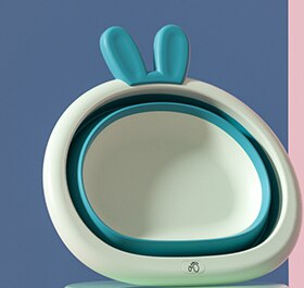 Amboch Small size washing basin for baby portable baby washing basin: Rabbaits green