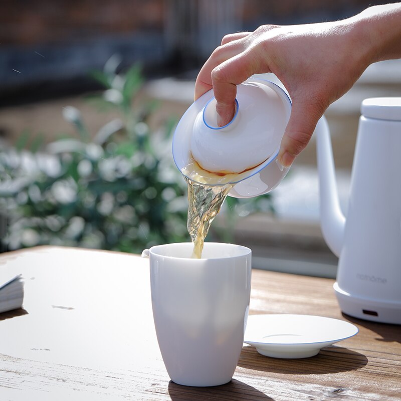 Gaiwan theekopje Chinese Gongfu theeservies hoog wit porselein theekop Gaiwan theekopje Chinese Gongfu theeservies hoog wit porselein theekop