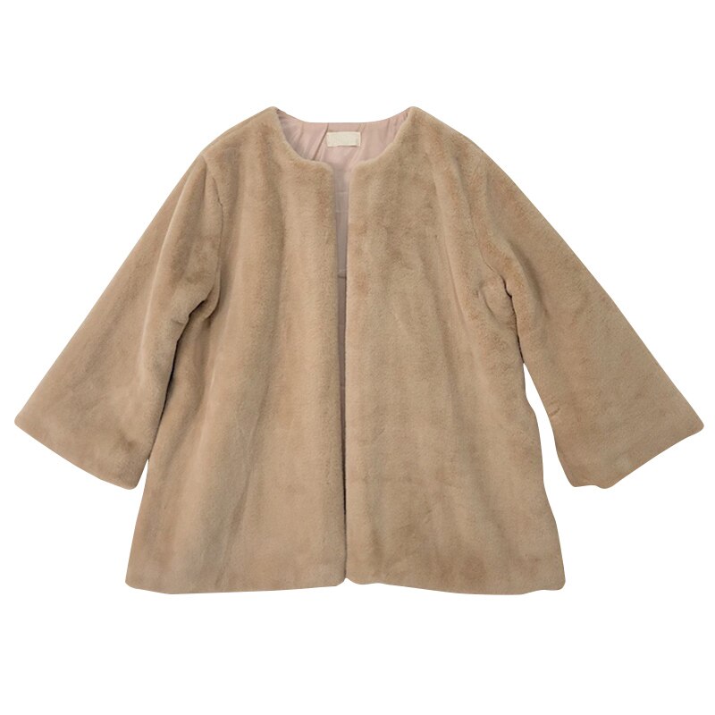 Abrigo de piel sintética para mujer, chaqueta de abrigo de pelo suave para mujer, abrigo de felpa informal, prendas de vestir de felpa F109, Otoño e Invierno