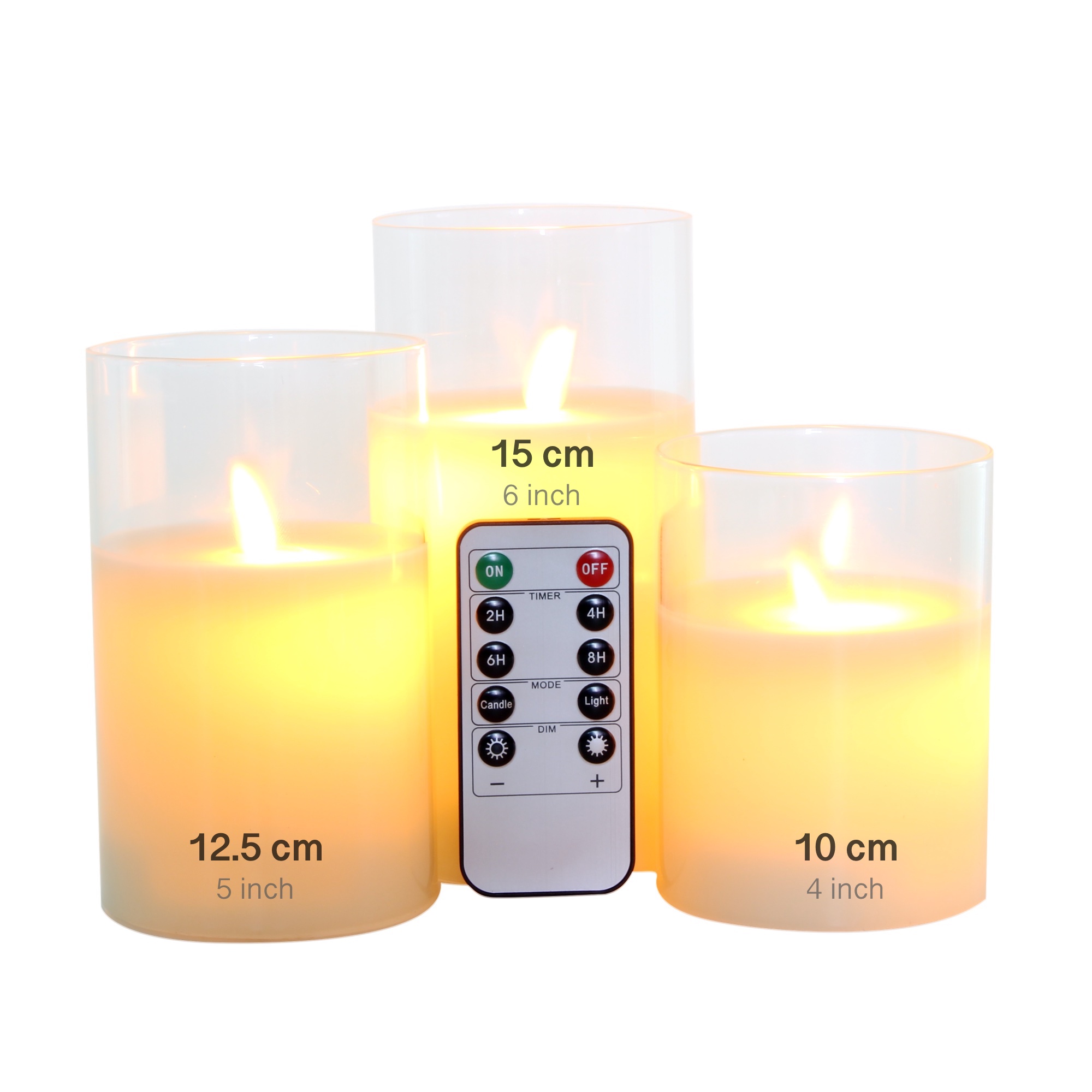 Flammenlose Kerzen Glas Echt Wachs Säulen &Ampere; ziehen um Flamme Docht LED Kerzen und 10-Schlüssel Fernbedienung mit Timer, batterie Betrieben: 4 Zoll 5 Zoll 6 Zoll