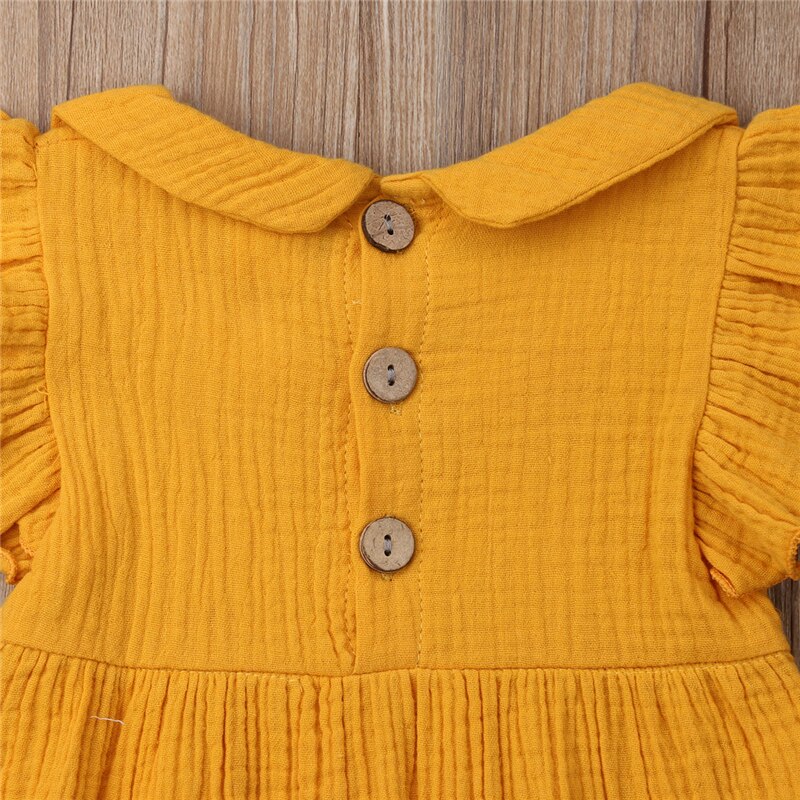 Summer Cute Infant Baby Girls Boy Cotton Ruffles Sleeveless Bodysuit Outfits Round Neck Jumpsuit Child Kids Sunsuit 0-24M