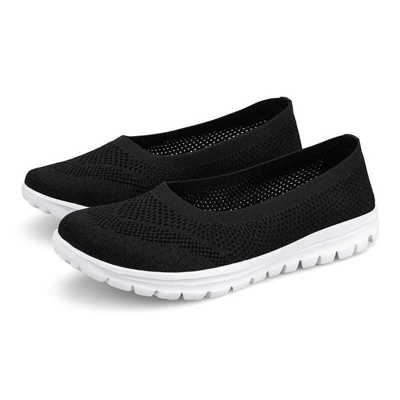 LEMAI Flats Women Shoes Summer Breathable Mesh Casual Shoes Woman Slip-on creepers moccasins Ladies Loafers Shoes: XT8858 black / 41