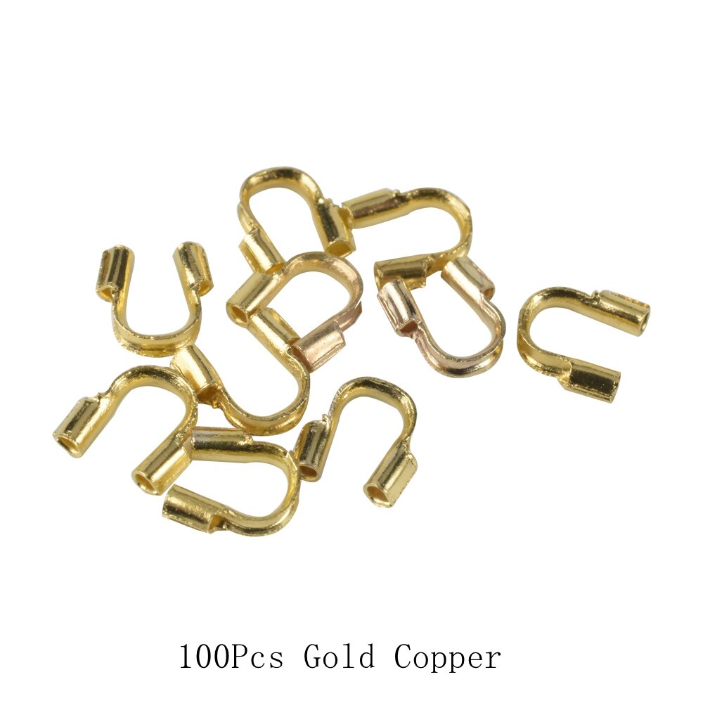 30-100 Stks/partij 4.5X4Mm Rvs Koperdraad Guard Protectors Loops U-vorm Connectoren Voor Sieraden maken Accessoires: Gold