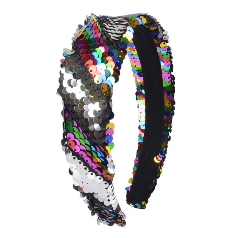 Lentejuelas sirena brillo lentejuelas deporte diademas para chicas antideslizante brillante pelo Hairband accesorios de estilo: 13