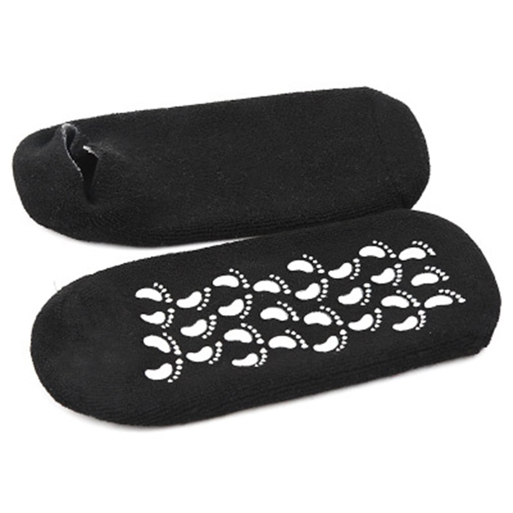 Hydratant blanchissant exfoliant pied masque gants Spa Gel chaussettes main masque soins des pieds beauté coton chaussettes: Black