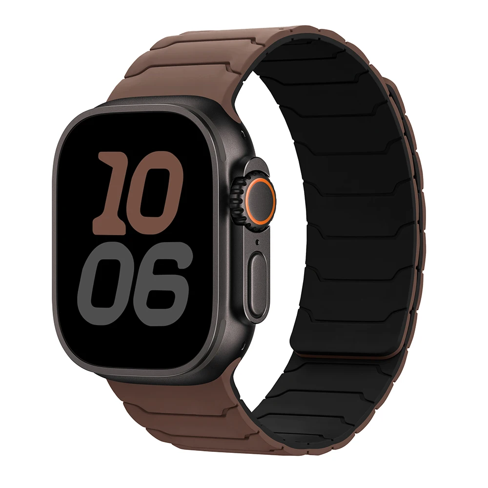 Correa para Apple Watch ultra 2 Band 49mm 45mm 44mm 40mm 42mm 46mm 41mm 38mm pulsera magnética de silicona IWatch Series 10 SE 9 8 7: Negro antiguo / 14 mm