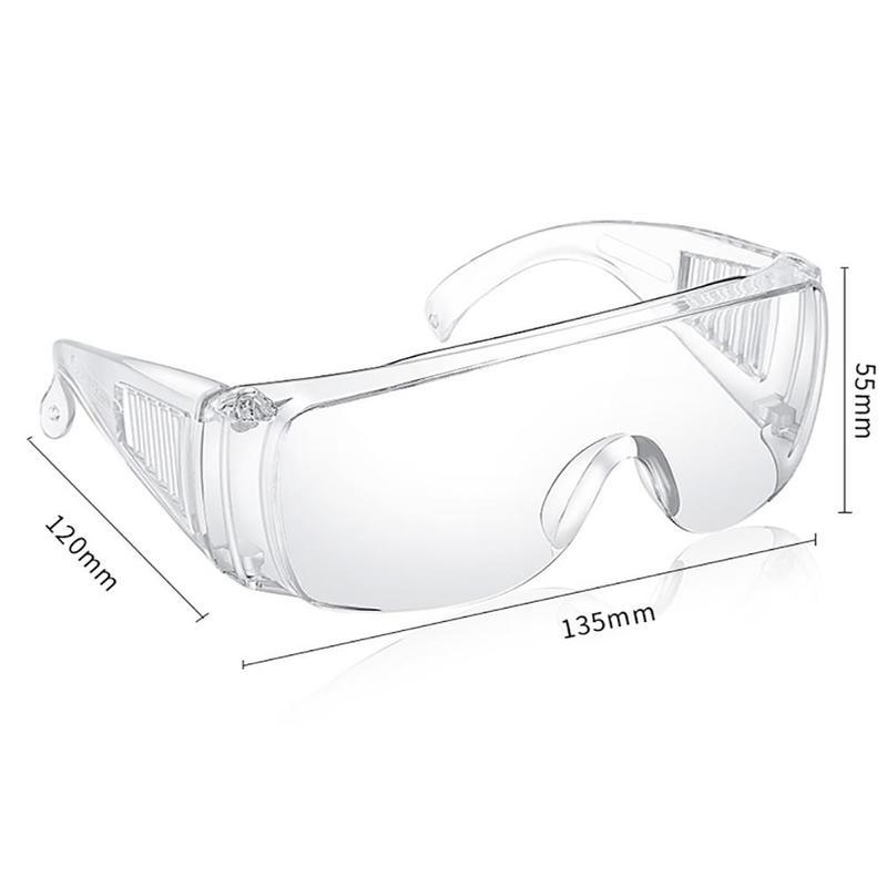 PC hard transparent dustproof eye protection safety goggles anti-pollution light glasses for outdoor work in factory lab