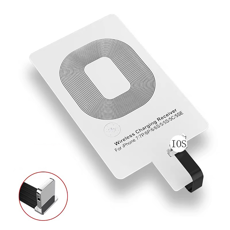 Support Qi Wireless Charger Receiver Adapter for iPhone Samsung Galaxy xiaomi redmi Receiver Coil Micro USB Type-C Phone Charger: for iPhone