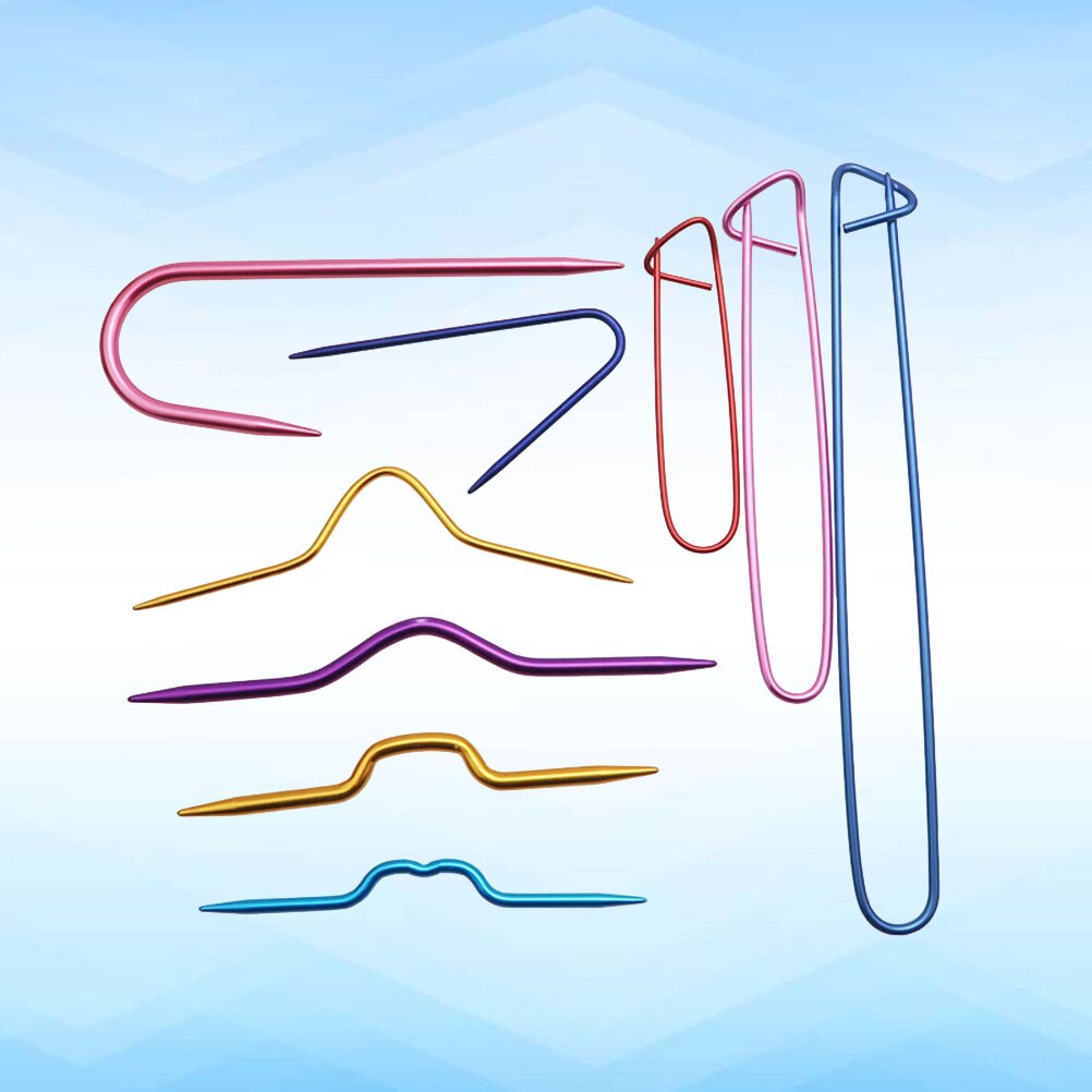 9 Stck Kabel Nadel krumm Nadel Stich Halfter Tragbare Regenbogen Farben betroffen Nadeln Bausatz Für betroffen Zubehör