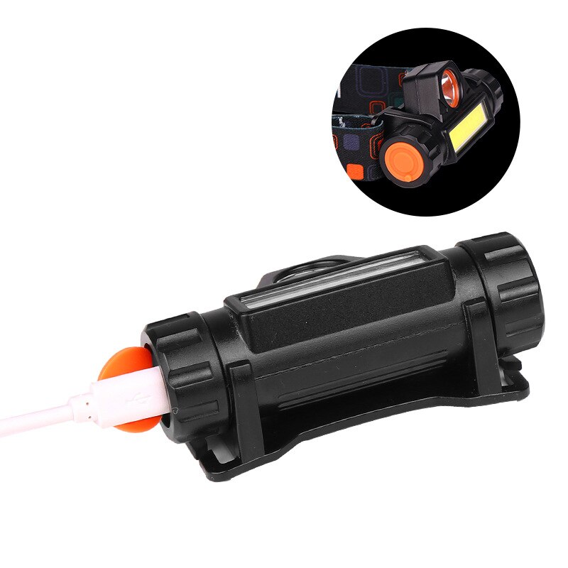 8000LM Portable Mini flashlight lantern Q5+COB led Headlamp + 1 * Built-in 18650 Battery Outdoor camping headlight