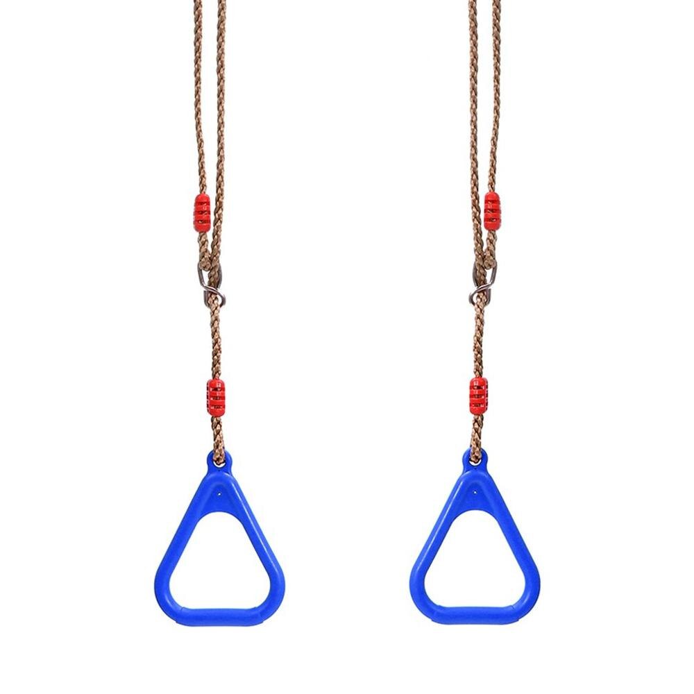 Balançoire trapèze en bois adulte multifonction d'intérieur extérieur d'enfants avec des anneaux en plastique jouets de jeu drôles pour le d'anniversaire de Sport d'enfants: Bleu