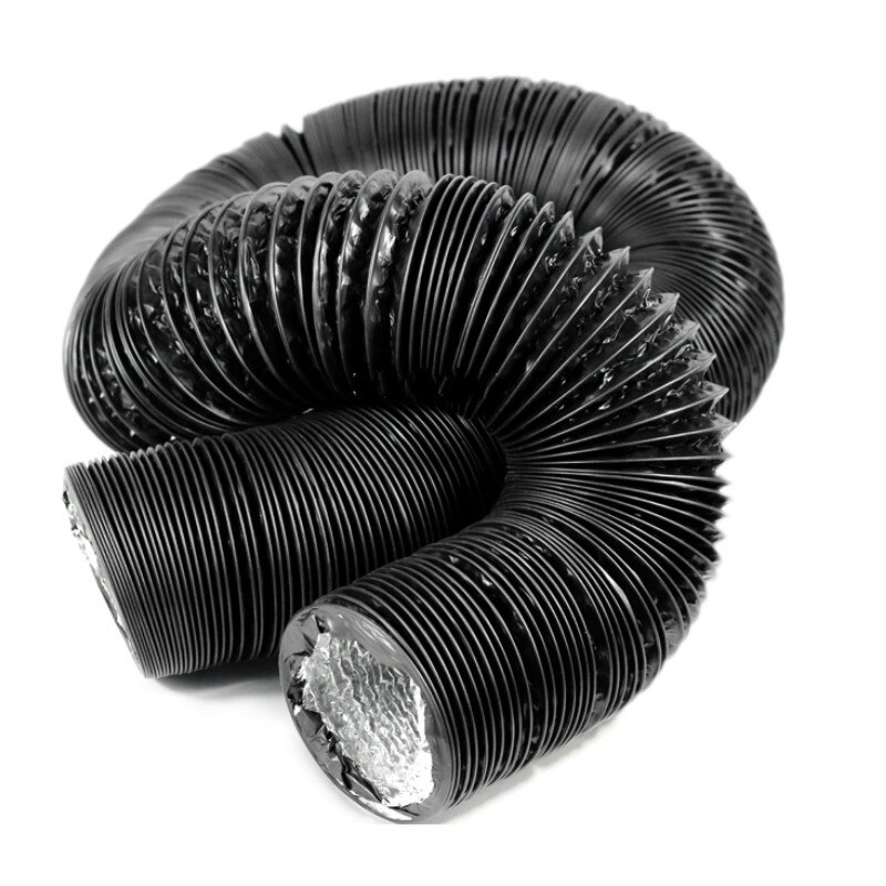 1pcs OD80-315mm 1m Ventilator Pipe PVC Aluminum Tube Air Ventilation Pipe black Hose Flexible Exhaust Duct double aluminum foil