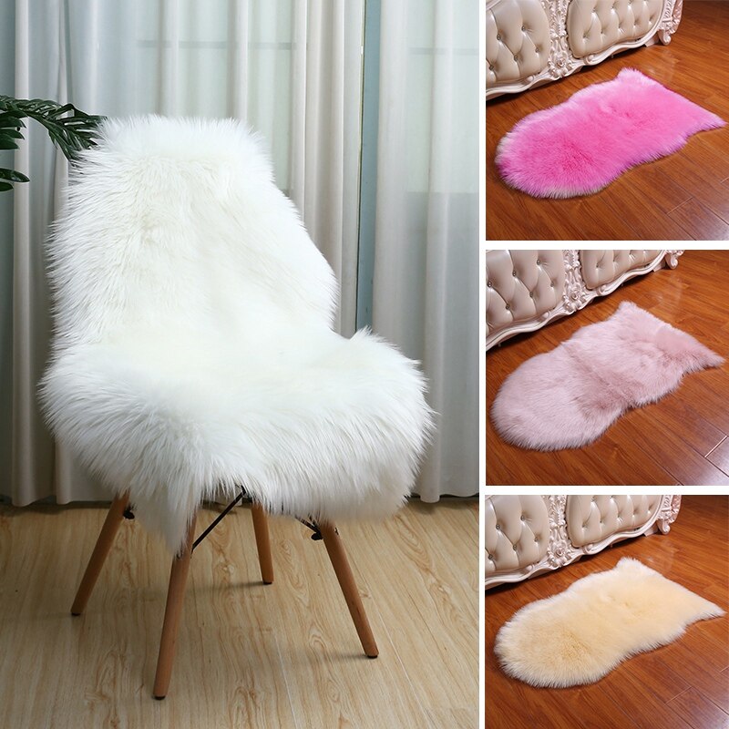 Effen imitatiebont vloerkleed, zachte bontvloerkleden voor in de slaapkamer, zachte tapijten voor naast het bed, vloermatten in europese stijl, tapijten voor in huis