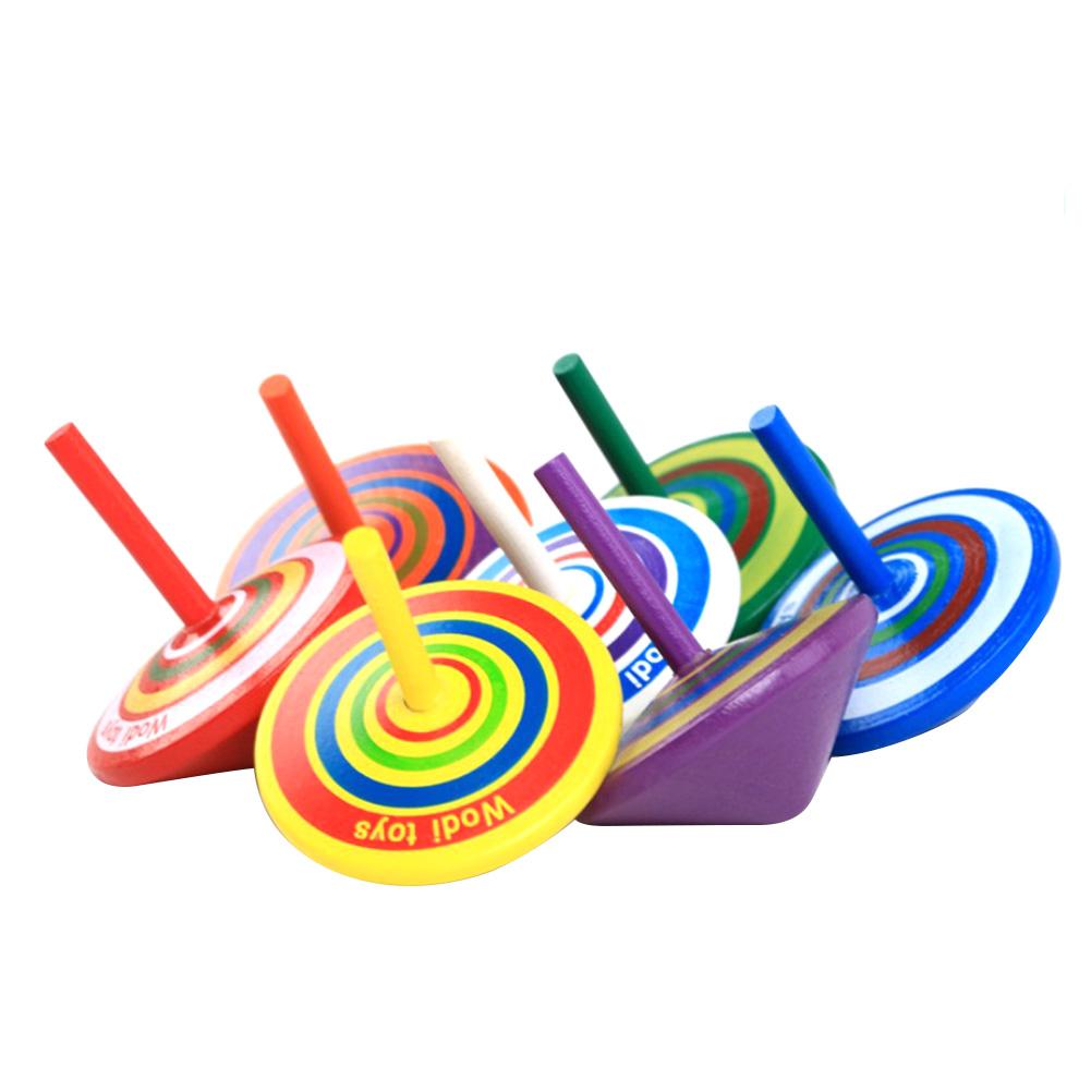 Mini Gyro Houten Desktop Kleine Prachtige Top Veilig Decompressie Speelgoed Kleurrijke Visuele Effecten Claasic Game Speelgoed Voor Volwassenen Kinderen