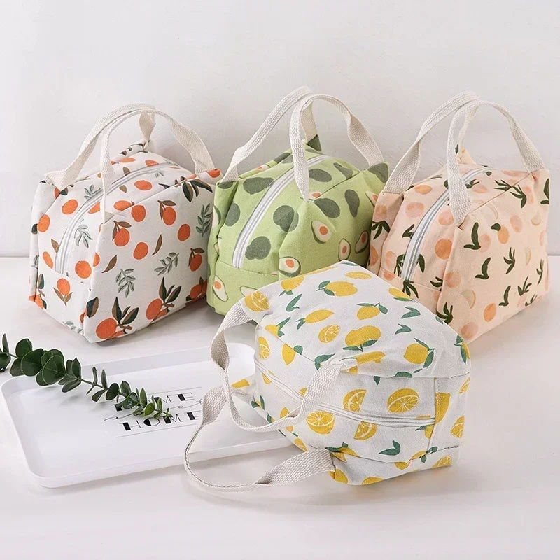 1-delige schattige fruitlunchtas voor vrouwen Draagbare geïsoleerde lunch thermische tas Bento-zakje Lunchcontainer Schoolvoedselzak
