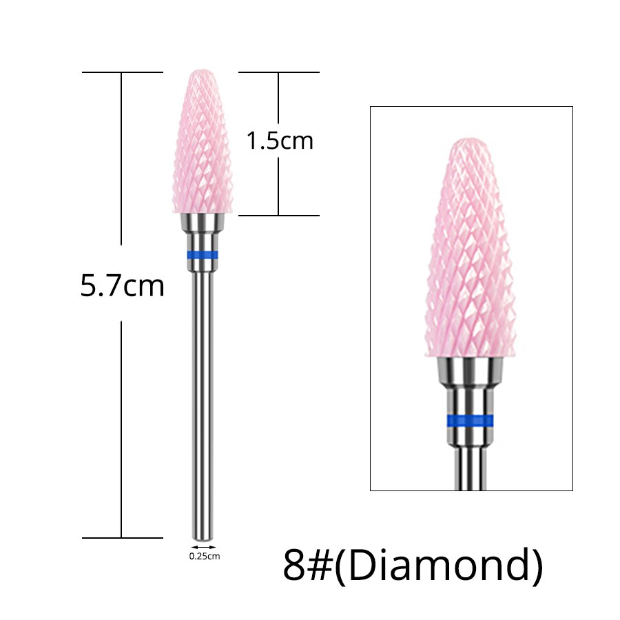 Alileader Ceramic Diamond Nail Drill Bits Set For Drill Machine Manicure Pedicure Acrylic Nail Polishing