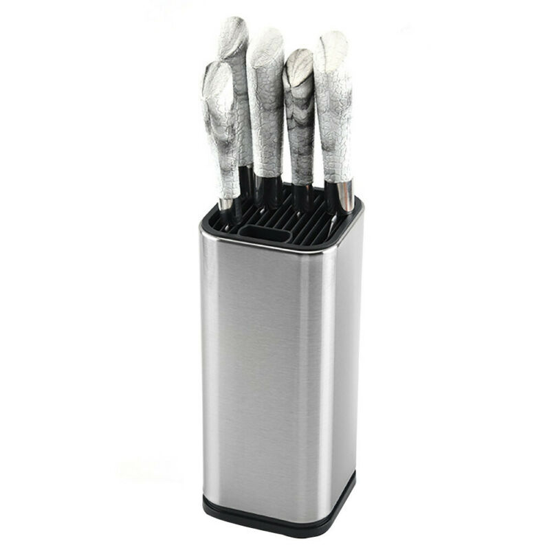 Stainless Steel Kitchen Knife Stand Tool Holder Multifunctional Tool Holder Knife Block Cooktops Tube Shelf Chromophous