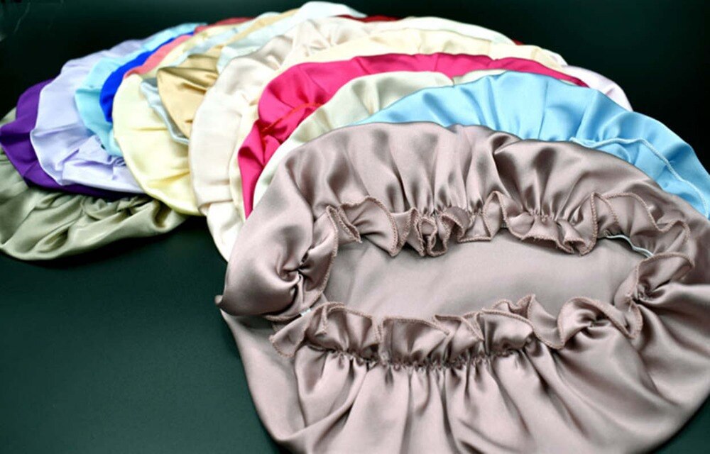 100% Mulberry Seide Kappen für Schlaf Komfortable Weiche Seide Nacht Kappe Hüte Bonnet Beanie Hut Solide Farbe Freies