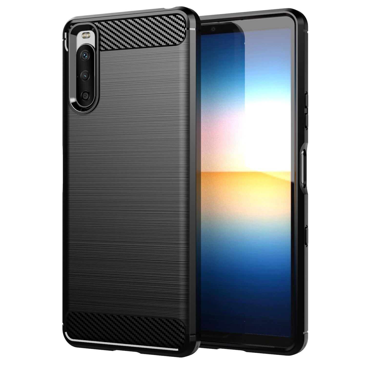 Vendita calda custodia per Sony Xperia 10 III Coque Protector SO-52B SOG04 XQ-BT52 antiurto morbido Silicone TPU Cover posteriore per Sony 10III: Black
